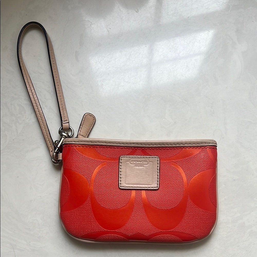 Coach Red Wristlet Bag